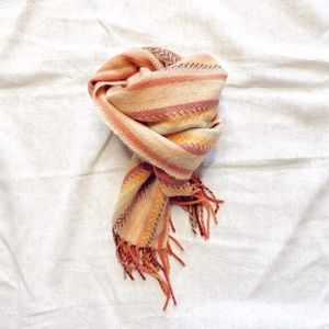 Striped 100% Acrylic Light Weight Scarf w/ Fringe
